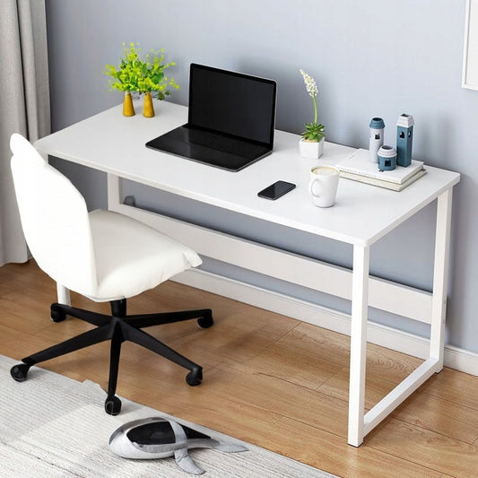 Bureau d’ordinateur blanc – style loft et scandinave – idéal pour ordinateur portable
