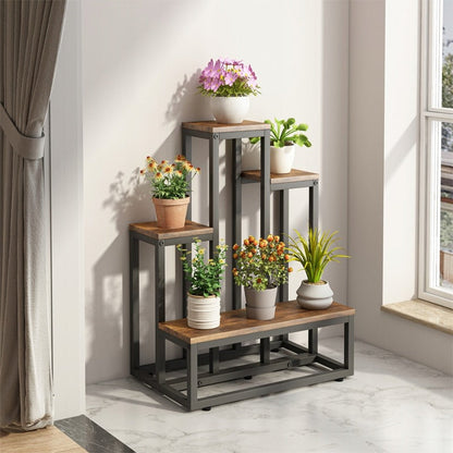 Étagère à plantes rustique – 67 cm de hauteur, style loft / industriel