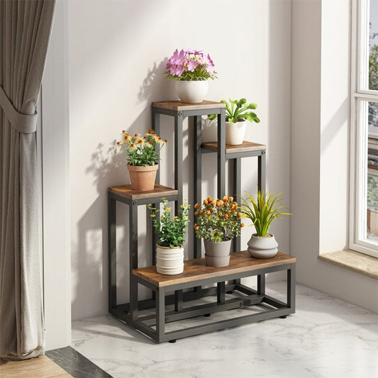 Étagère à plantes rustique – 67 cm de hauteur, style loft / industriel