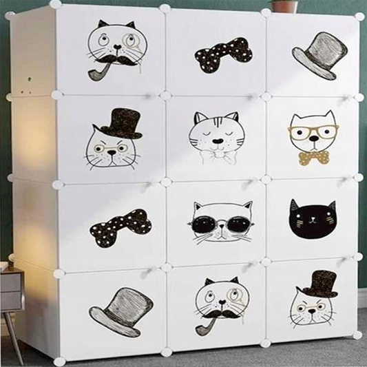 Armoire modulaire pliable avec étagères imperméables – 147 × 111 × 37 cm, une solution de mobilier légère et pratique.
