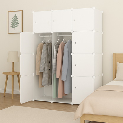 Armoire modulaire pliable 147x111x47 cm – légère, hydrofuge, idéale pour les petits espaces.