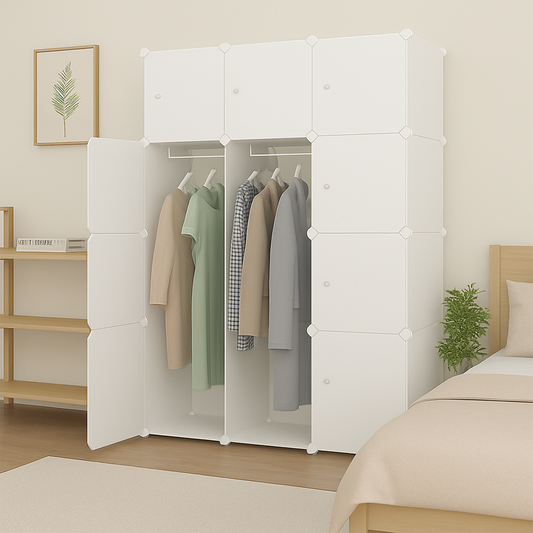 Armoire modulaire pliable 147x111x47 cm – légère, hydrofuge, idéale pour les petits espaces.