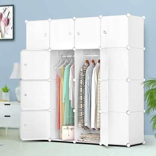 Armoire XL modulaire – blanche, spacieuse, idéale pour toute chambre à coucher.