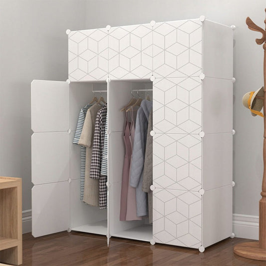 Armoire modulaire en plastique – pour le rangement des vêtements, des chaussures et des jouets, 110 x 147 x 47 cm.
