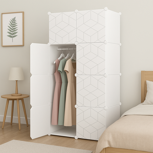Armoire modulaire 147x75x47 cm – spacieuse, robuste et facile à monter.