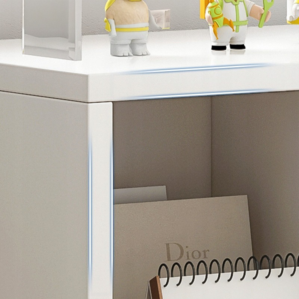 Étagère blanche avec 6 compartiments – 90×30×60 cm, design moderne.