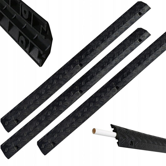 Set de 3 rampes passe-câbles – 100 x 10 x 2 cm – protection robuste pour câbles extérieurs