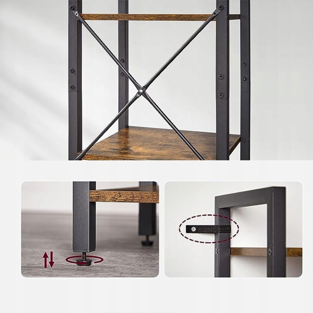 Étagère étroite de style industriel loft – 40 x 30 x 187,5 cm, avec structure en métal.