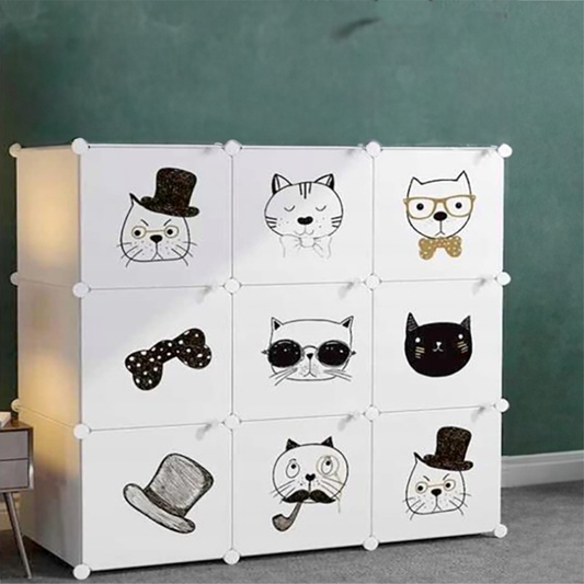 Armoire modulaire pliable pour enfants – 111 x 111 x 37 cm – légère, colorée et imperméable