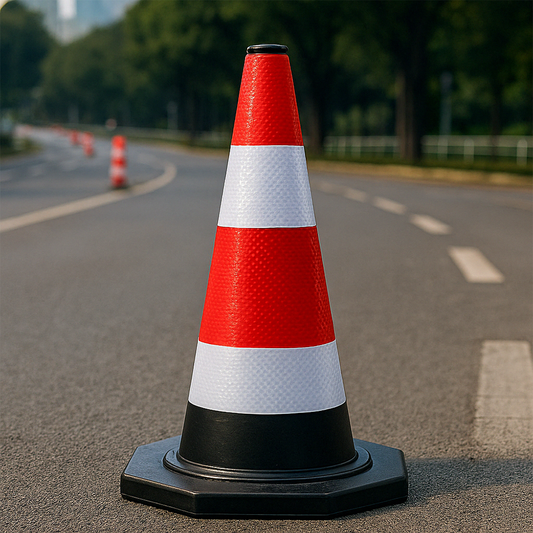 Cône de signalisation 60 cm – Flexible, avec bandes réfléchissantes