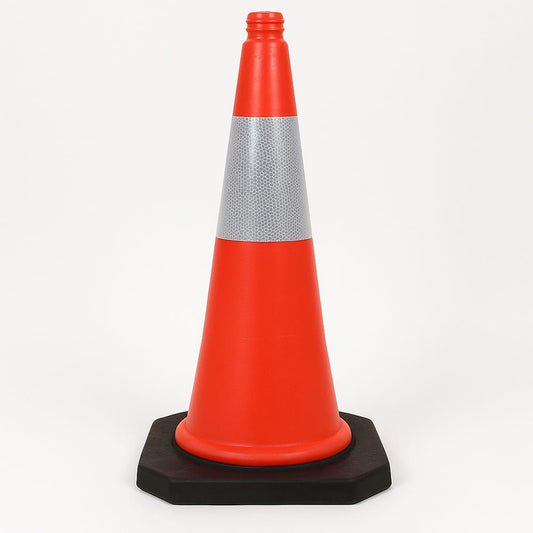 Cône de signalisation avec bande réfléchissante – 75 cm, résistant aux intempéries.