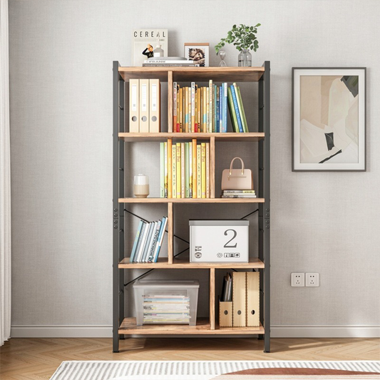 Étagère échelle industrielle – 155 cm, brun rustique avec cadre en métal noir, style loft