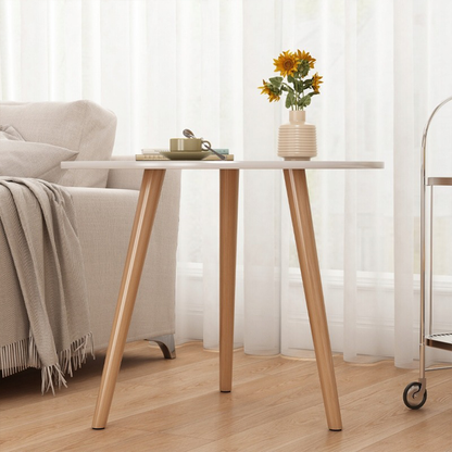 Table basse ronde 60x52 cm – style scandinave, élégance et design compact