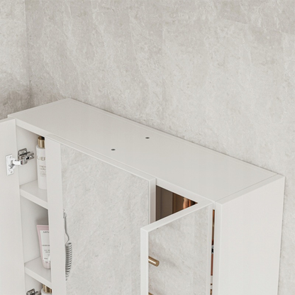 Armoire de salle de bain murale avec triple miroir, 60 cm – design moderne et fonctionnel, blanc.