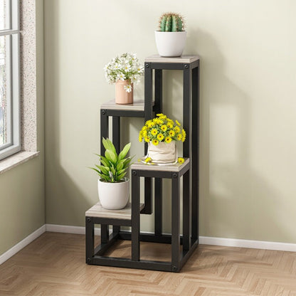 Étagère à plantes en métal – 4 niveaux, style moderne et loft