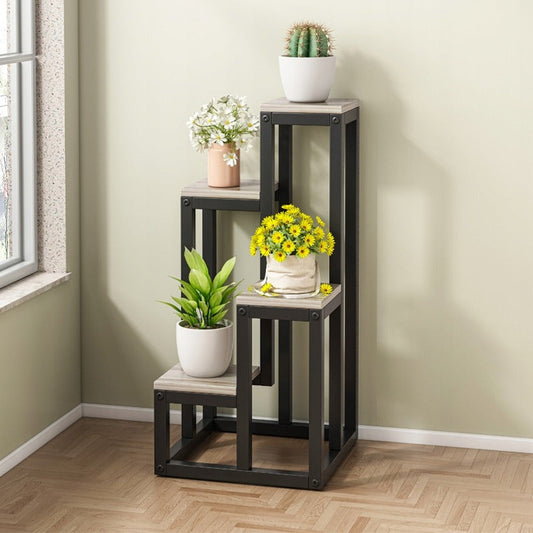 Étagère à plantes en métal – 4 niveaux, style moderne et loft