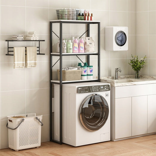 Étagère de salle de bain au-dessus de la machine à laver – style loft, 160 cm.