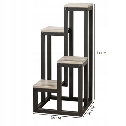 Étagère à plantes en métal – 4 niveaux, style moderne et loft
