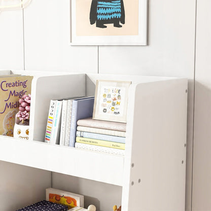 Bibliothèque pour enfants – meuble à magazines, rangement pour jouets, bibliothèque enfant autoportante, 60 cm.