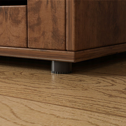 Commode rustique avec 4 tiroirs et espace de rangement derrière une porte à lamelles – 80 x 40 x 100 cm