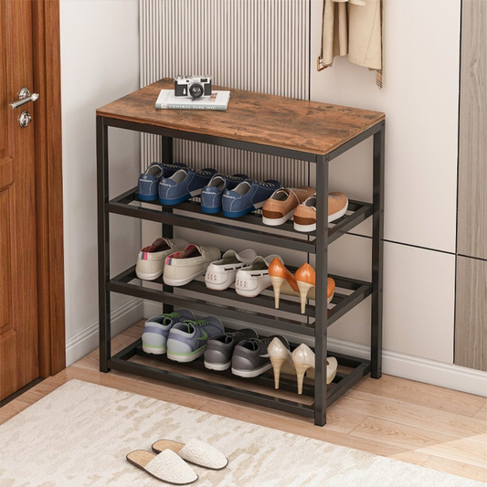 Meuble à chaussures industriel avec 3 étagères – 50x60x30 cm
