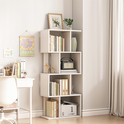 Bibliothèque ouverte autoportante – 140 cm de hauteur – style moderne, loft et scandinave