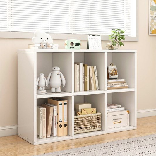 Étagère ouverte KALAX 2x3 blanche – Rangement moderne en MDF, 90 x 30 x 60 cm.
