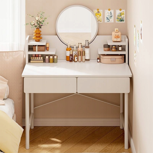 Coiffeuse blanche avec miroir 80 x 40 x 125,5 cm – Élégance et fonctionnalité pour la chambre à coucher