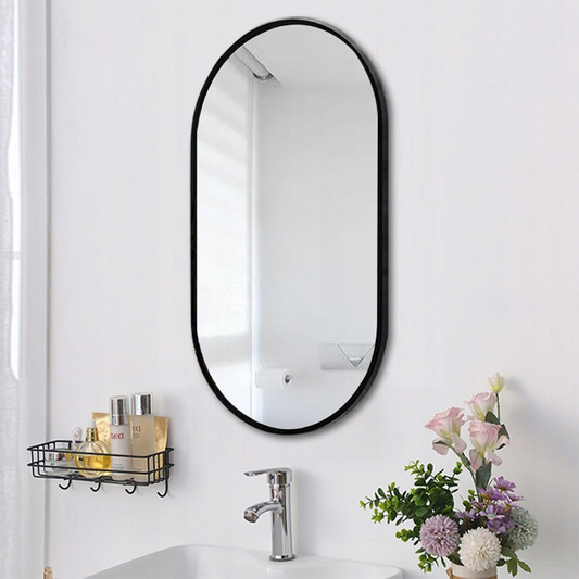 Miroir décoratif 75 x 40 cm – installation facile, design moderne pour la salle de bain, le couloir ou la chambre à coucher