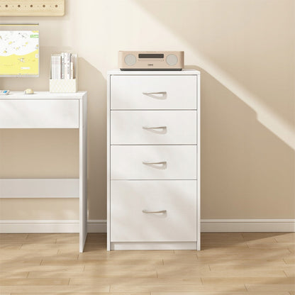 Étagère moderne avec 4 tiroirs – style loft, grande commode blanche de 85 cm pour bureau