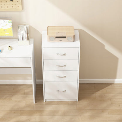 Étagère moderne avec 4 tiroirs – style loft, grande commode blanche de 85 cm pour bureau